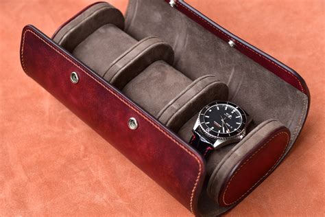 luxury leather watch roll.